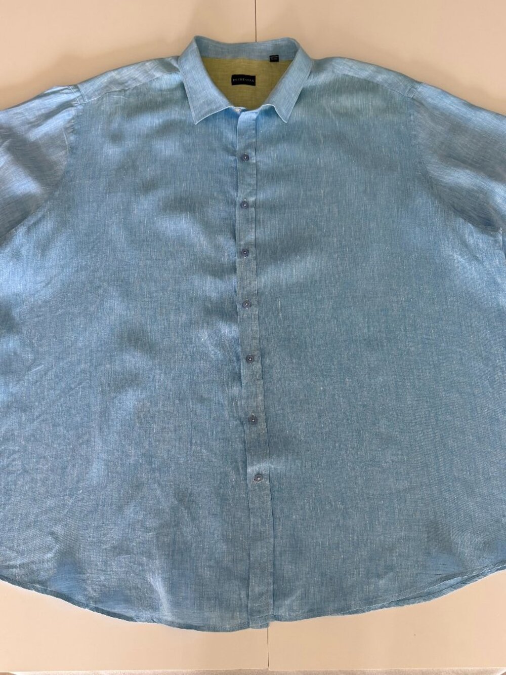 Mens Rochester 3XL Short Sleeved Linen Dress Casual Button Down Shirt Resort